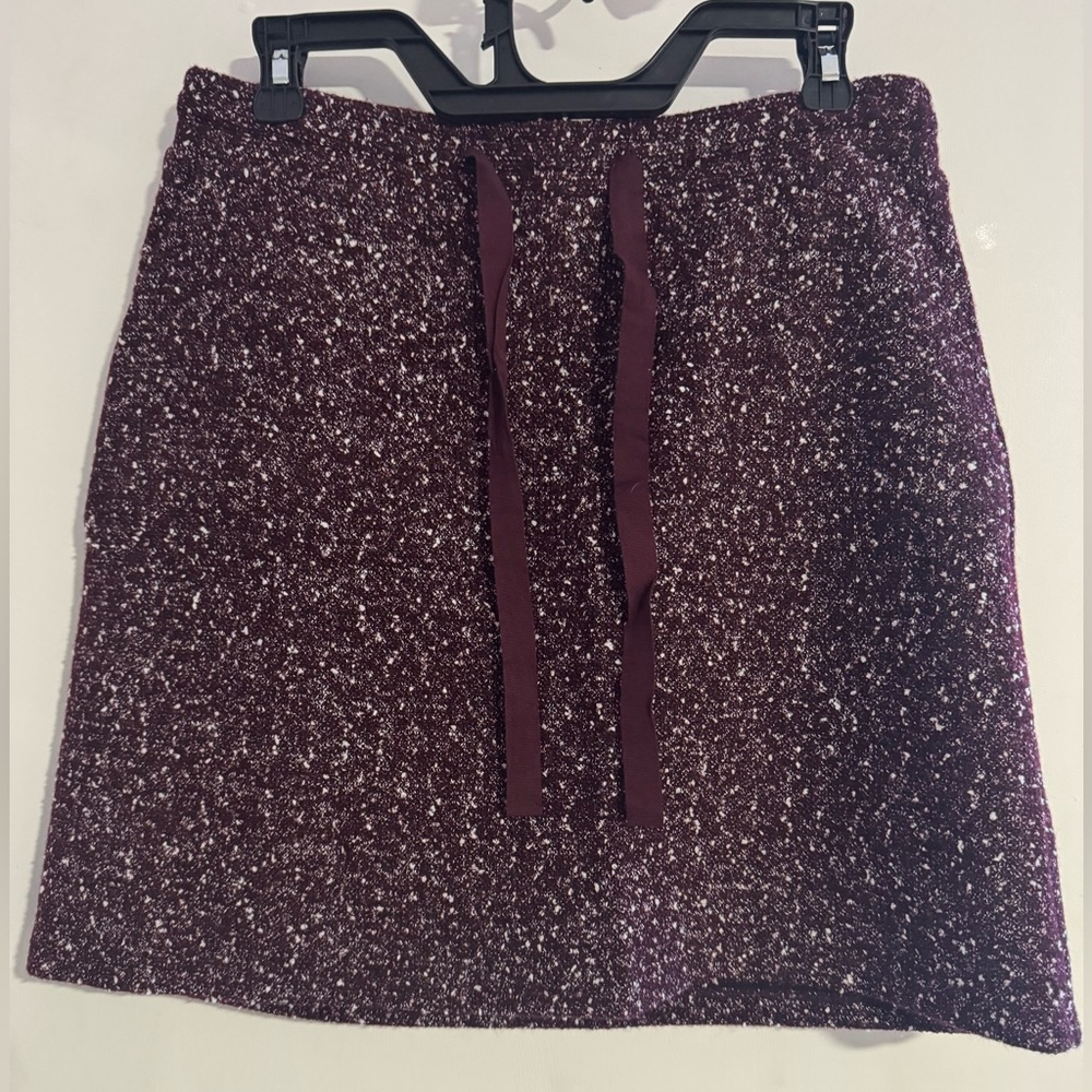 LOFT Burgundy Tweed Mini Skirt